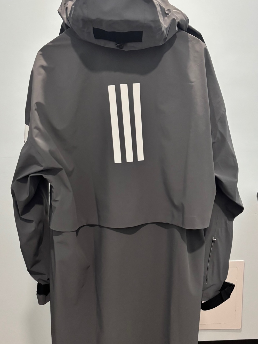 Adidas Gray MyShelter Parka Waterproof Hooded Raincoat NWT medium - Picture 10 of 10